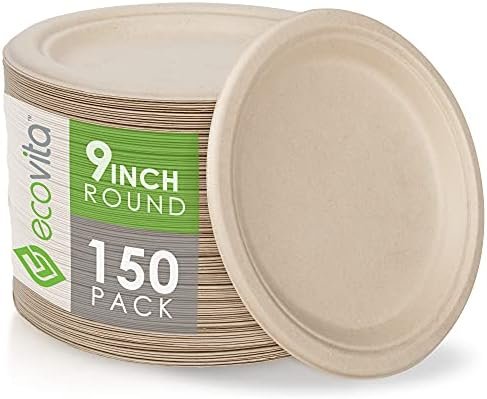 100% Compostable Paper Plates [9 in.]
